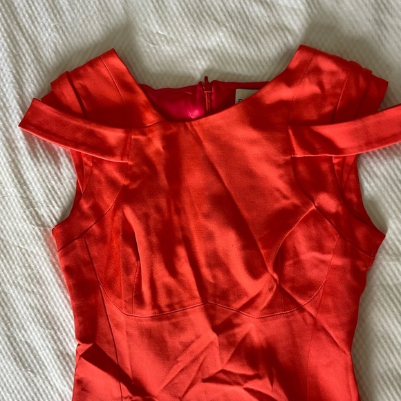 Reiss Fiorella Coral Cap Sleeve Midi Dress - Picture 4 of 13